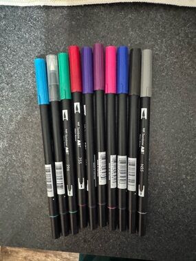Tombow brush tip dual tip marker set
